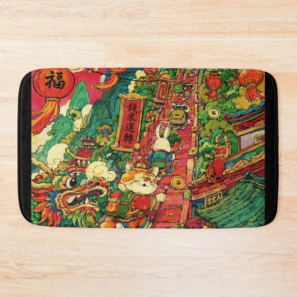 Item preview, Colorful Lucky Festival Street with Lanterns and Whimsical Parade designed and sold by eliramaison.