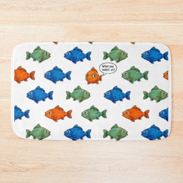 Item preview, What You Lookin' At? Funny Fish Pattern Art, Humorous Orange Fish Cartoon Design, Quirky Ocean Illustration designed and sold by TerScott.