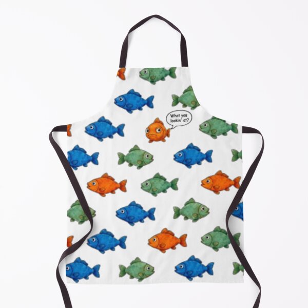Item preview, What You Lookin' At? Funny Fish Pattern Art, Humorous Orange Fish Cartoon Design, Quirky Ocean Illustration designed and sold by TerScott.