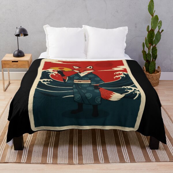 Item preview, Mystic Fox in Kimono Beneath Crimson Waves Japanese designed and sold by JordynLadukeg65.