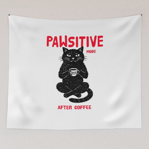 Item preview, Pawsitive Mode After Coffee - Funny Cat Design designed and sold by artetotal.