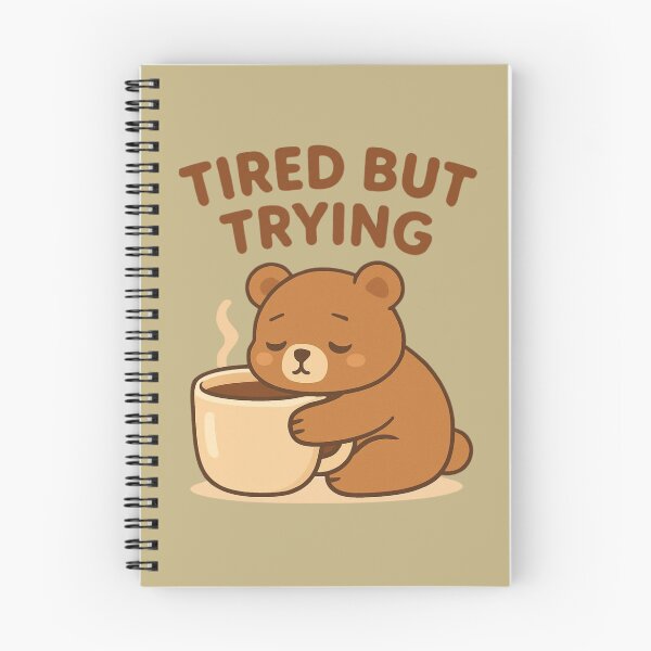 Item preview, Tired But Trying Bear | Cozy Burnout Aesthetic designed and sold by Noxivora.