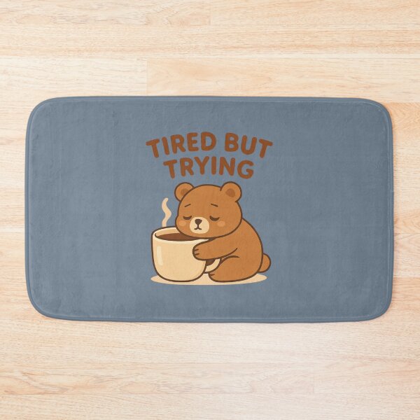 Item preview, Tired But Trying Bear | Cozy Burnout Aesthetic designed and sold by Noxivora.