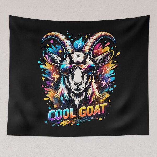 Item preview, Cool Goat With Sunglasses Funny Animal Graphic T-Shirt Design designed and sold by Teetreasure2.