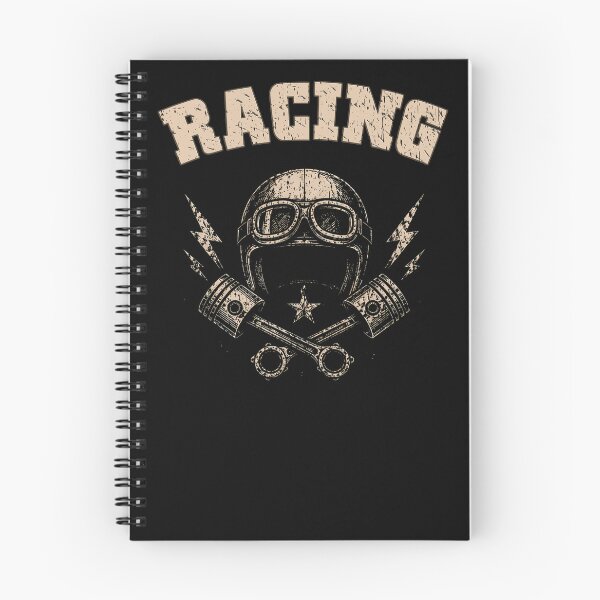 Item preview, Racing Helmet Crossed Pistons Lightning Bolt Star Vintage Racing Drivers and Motorcycle riders and motorsport fans  designed and sold by Jt41.