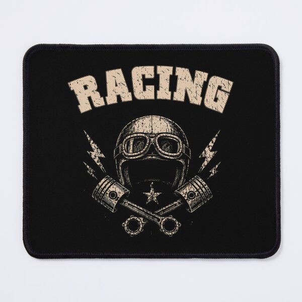 Item preview, Racing Helmet Crossed Pistons Lightning Bolt Star Vintage Racing Drivers and Motorcycle riders and motorsport fans designed and sold by Jt41.