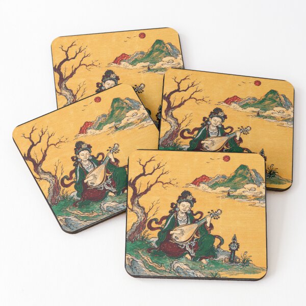 Item preview, Traditional Musician by Mountain Landscape in Vintage East Asian designed and sold by eliramaison.