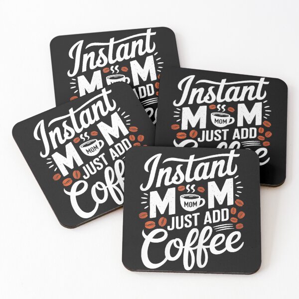 Item preview, Instant Mom Mode Activated With Coffee and Chaos Typography designed and sold by zamiokaline.