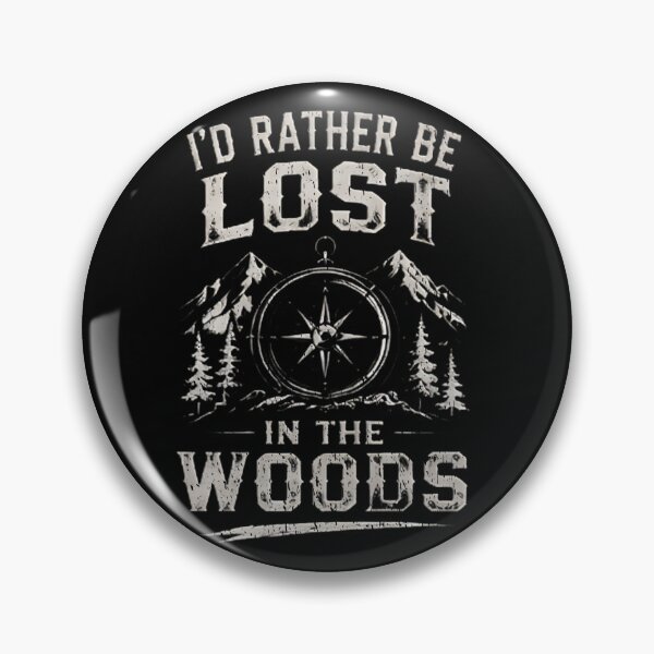 Item preview, I'd Rather Be Lost In The Woods Compass Mountain Forest Vintage Outdoor Nature designed and sold by Jt41.