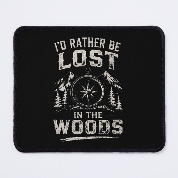 Item preview, I'd Rather Be Lost In The Woods Compass Mountain Forest Vintage Outdoor Nature designed and sold by Jt41.