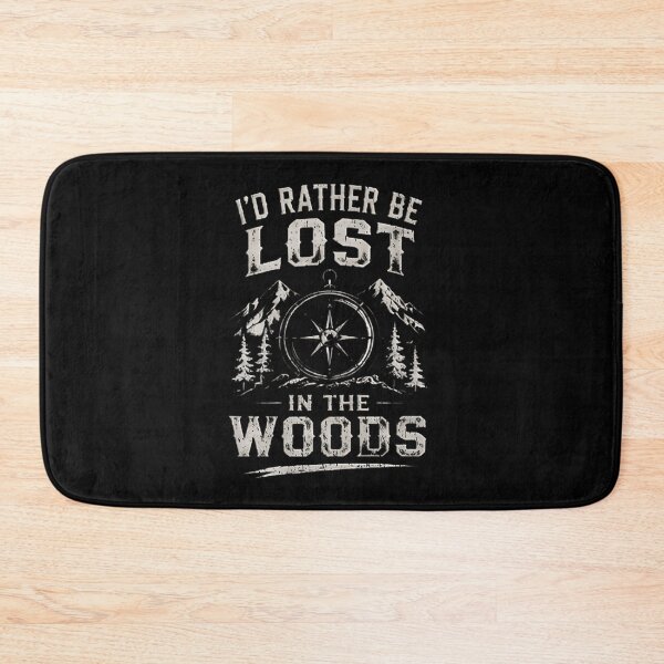 Item preview, I'd Rather Be Lost In The Woods Compass Mountain Forest Vintage Outdoor Nature designed and sold by Jt41.