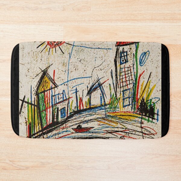 Item preview, Abstract Childlike City Sketch With Colorful Urban Street Drawing Style designed and sold by Modaozushi216.