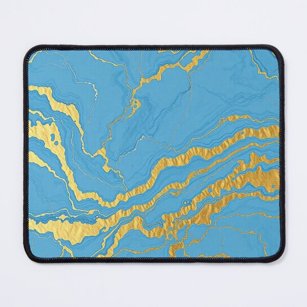 Item preview, Luxury Blue Marble Pattern With Rich Golden Accents designed and sold by IntelliMindDesigns.