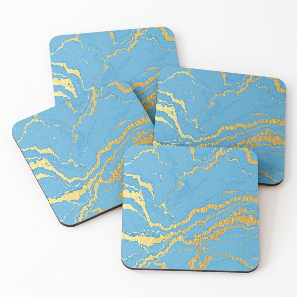 Item preview, Luxury Blue Marble Pattern With Rich Golden Accents designed and sold by IntelliMindDesigns.