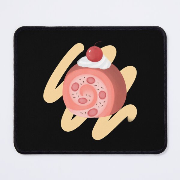 Item preview, Pink Cherry Cute Kawaii Dessert Roll Cake Illustration designed and sold by HANADODES.