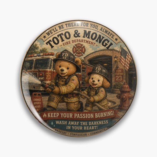 Item preview, TOTO & MONGI – Fire Department Heroes Sticker designed and sold by bubuandfriends.