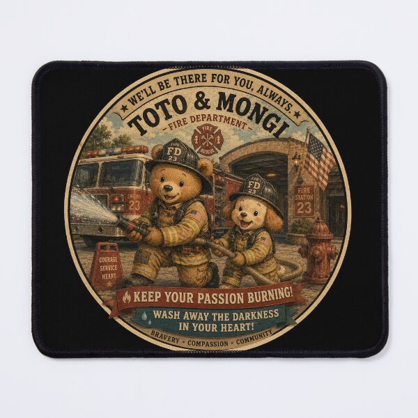Item preview, TOTO & MONGI – Fire Department Heroes Sticker designed and sold by bubuandfriends.