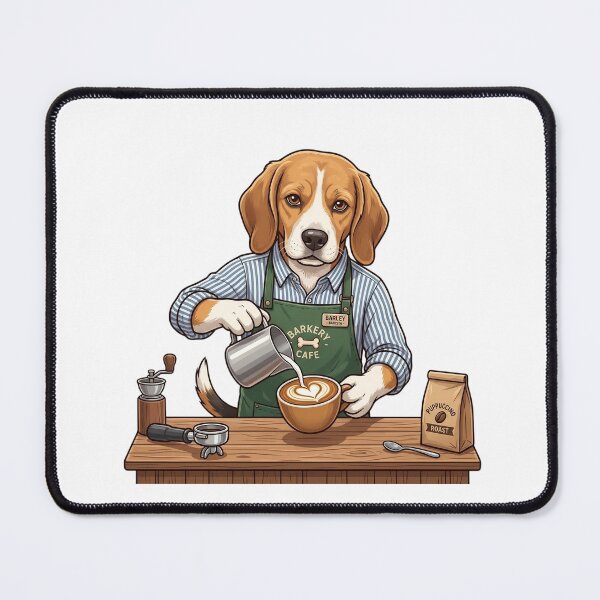 Item preview, Cute Beagle Barista Puppuccino Roast - Funny Barkery Cafe Coffee Art Dog designed and sold by PictoVibe.