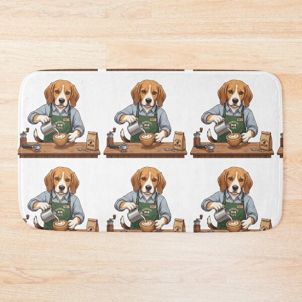 Item preview, Cute Beagle Barista Puppuccino Roast - Funny Barkery Cafe Coffee Art Dog designed and sold by PictoVibe.