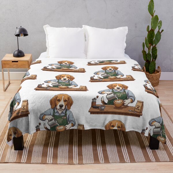 Item preview, Cute Beagle Barista Puppuccino Roast - Funny Barkery Cafe Coffee Art Dog designed and sold by PictoVibe.
