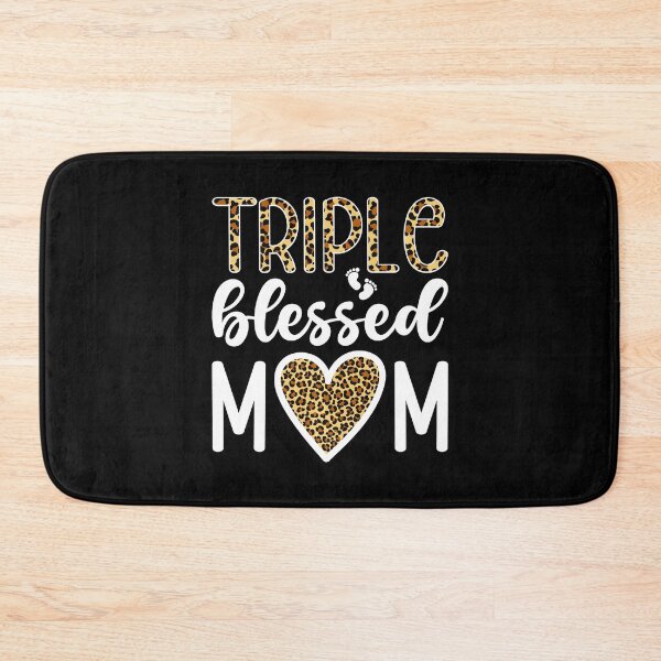 Item preview, Triple Blessed Mom Leopard Print Typography for Proud Triplet Mothers designed and sold by zamiokaline.