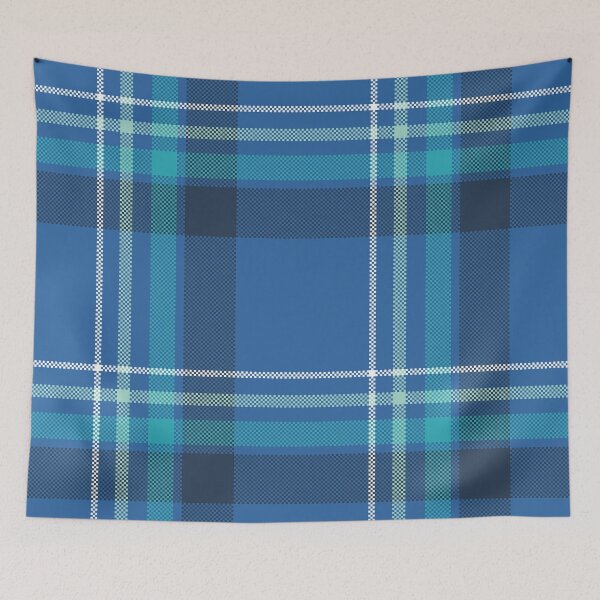 Item preview, Cool Blue Cyan Plaid Seamless Pattern designed and sold by PowerAntShop.