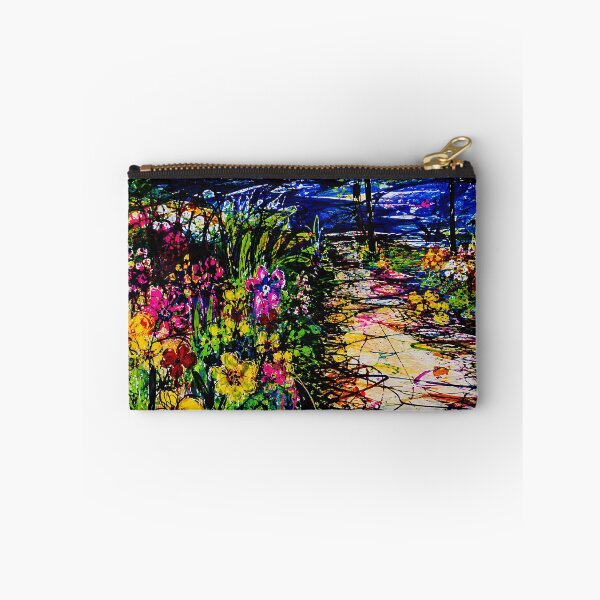 Item preview, Colorful Abstract Garden Path Painting with Waterfront City Skyline designed and sold by eliramaison.