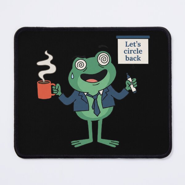 Item preview, Dizzy Frog Let's Circle Back Funny Office Sticker designed and sold by CrystalMineArts.