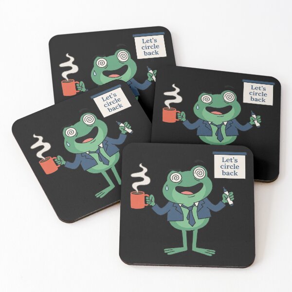 Item preview, Dizzy Frog Let's Circle Back Funny Office Sticker designed and sold by CrystalMineArts.