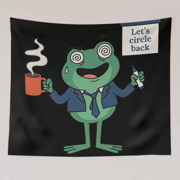 Item preview, Dizzy Frog Let's Circle Back Funny Office Sticker designed and sold by CrystalMineArts.