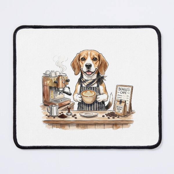 Item preview, Cute Beagle Cafe Barista Watercolor - Funny Beagle Brew Co Coffee Dog Art designed and sold by PictoVibe.
