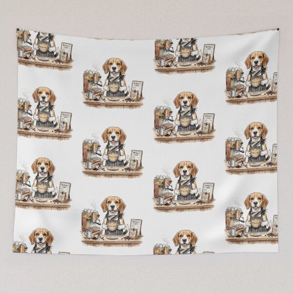 Item preview, Cute Beagle Cafe Barista Watercolor - Funny Beagle Brew Co Coffee Dog Art designed and sold by PictoVibe.
