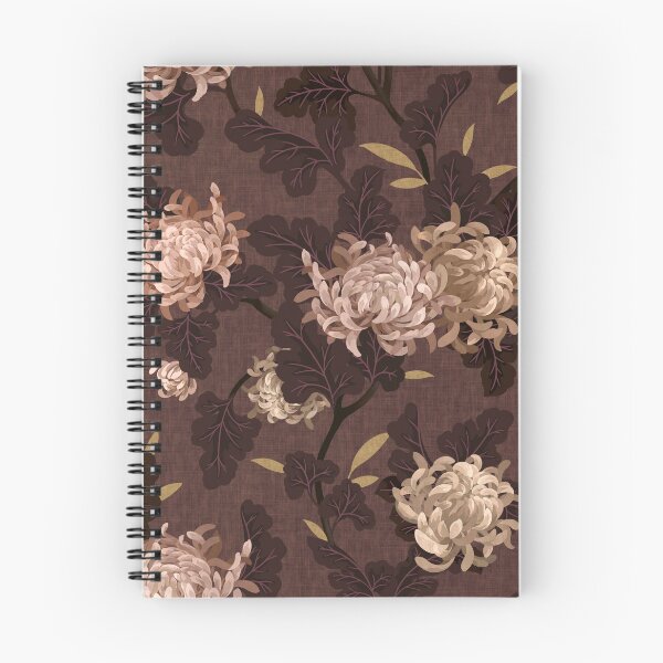 Item preview, Moody Chrysanthemum Floral - Deep Mahogany Brown designed and sold by Sarah Thorpe Designs .