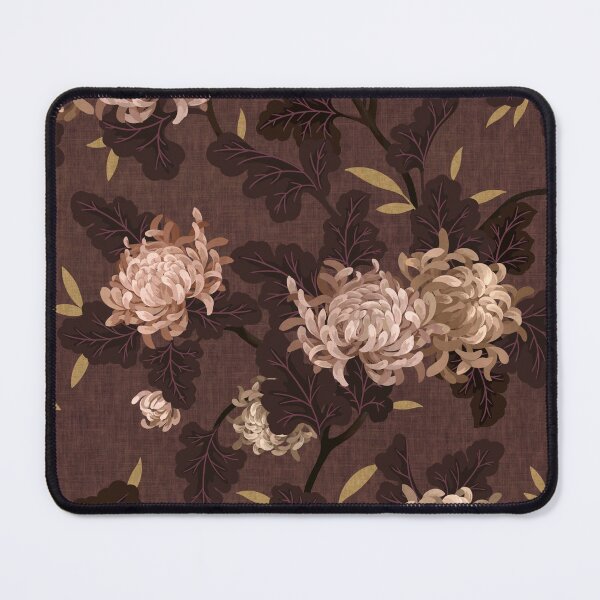 Item preview, Moody Chrysanthemum Floral - Deep Mahogany Brown designed and sold by Sarah Thorpe Designs .