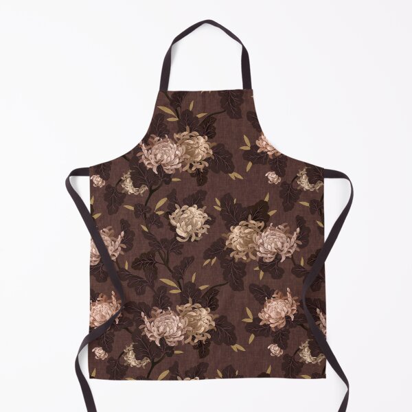 Item preview, Moody Chrysanthemum Floral - Deep Mahogany Brown designed and sold by Sarah Thorpe Designs .