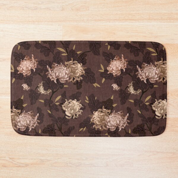 Item preview, Moody Chrysanthemum Floral - Deep Mahogany Brown designed and sold by Sarah Thorpe Designs .