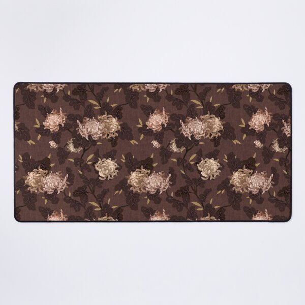 Item preview, Moody Chrysanthemum Floral - Deep Mahogany Brown designed and sold by Sarah Thorpe Designs .