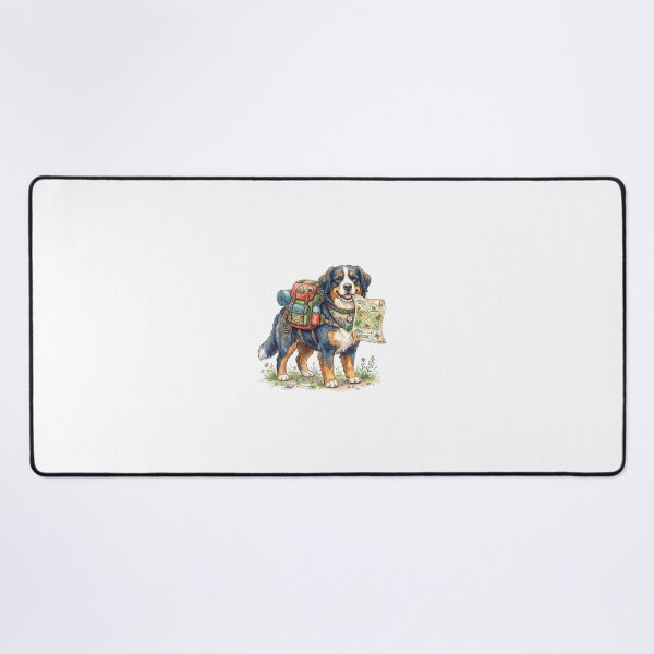 Item preview, Cute Bernese Mountain Dog Hiking Trail Blazer - Funny Watercolor Camping Dog Art designed and sold by PictoVibe.