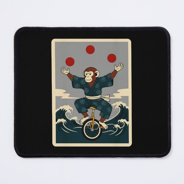 Item preview, Juggling Monkey on Unicycle with Vintage Wave Poster Style designed and sold by JordynLadukeg65.