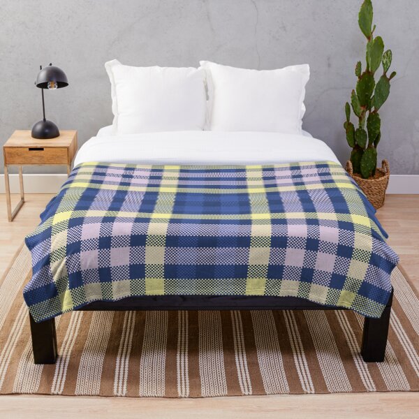 Aperçu de l'œuvre Motif à carreaux bleu et jaune classique sans couture créée et vendue par PowerAntShop.