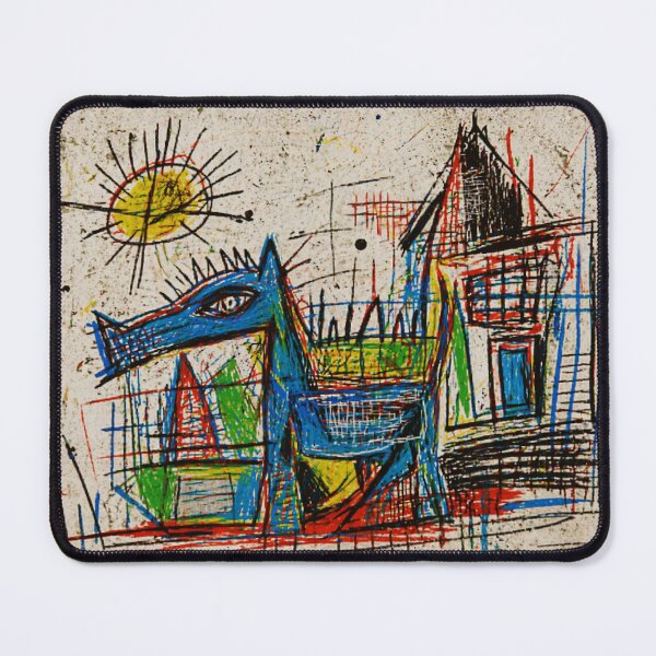 Item preview, Abstract Blue Dog City Drawing With Whimsical Sketch designed and sold by Modaozushi216.