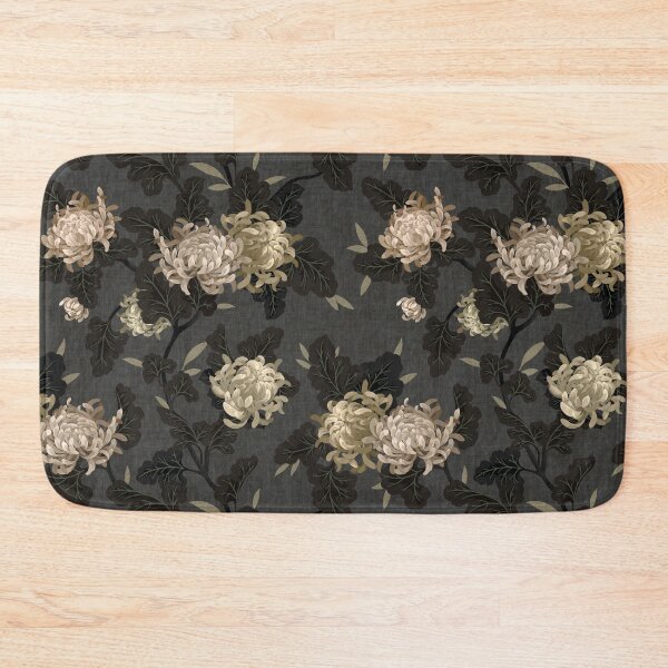 Item preview, Moody Chrysanthemum Floral - Faded Black designed and sold by Sarah Thorpe Designs .