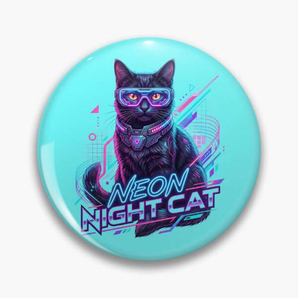 Item preview, Neon Cat Synthwave Cat Design designed and sold by pradeepvisuals.