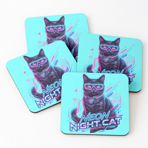 Item preview, Neon Cat Synthwave Cat Design designed and sold by pradeepvisuals.