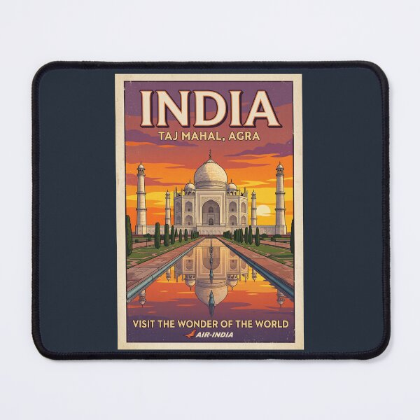 Item preview, Vintage Retro Taj Mahal India Travel Poster – 1970s Sunset Wanderlust Aesthetic designed and sold by ArtsyExplorer.