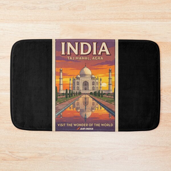 Item preview, Vintage Retro Taj Mahal India Travel Poster – 1970s Sunset Wanderlust Aesthetic designed and sold by ArtsyExplorer.