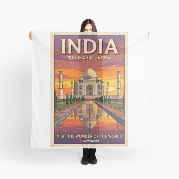 Item preview, Vintage Retro Taj Mahal India Travel Poster – 1970s Sunset Wanderlust Aesthetic designed and sold by ArtsyExplorer.