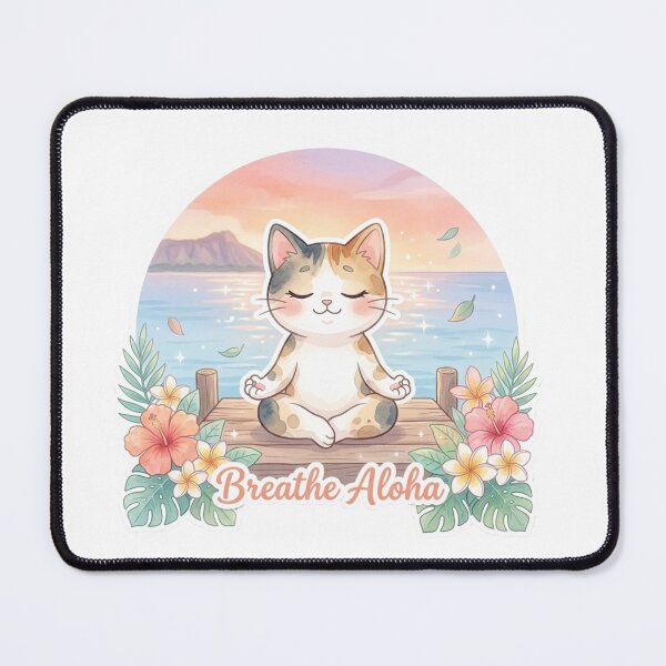 Item preview, Lani Wellness Collection -Breathe Aloha | Cozy Hawaiian Self-Care Cat Series designed and sold by LaniDigitalNook.