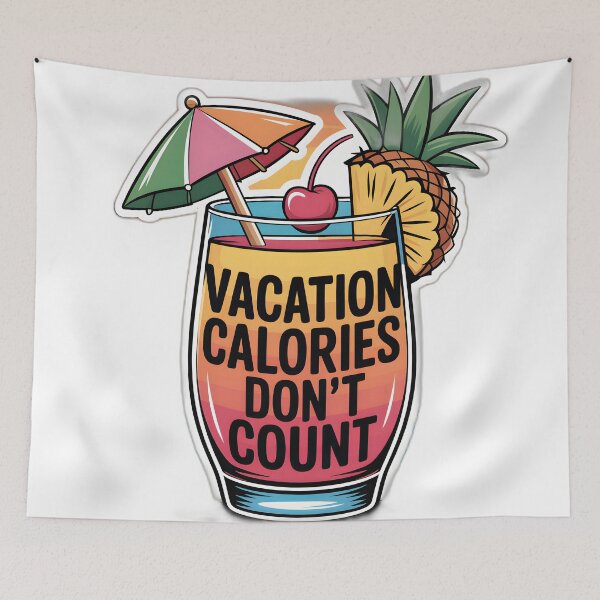 Item preview, "Vacation Calories Don't Count" Tropical Cocktail Sticker designed and sold by SVARCreations.