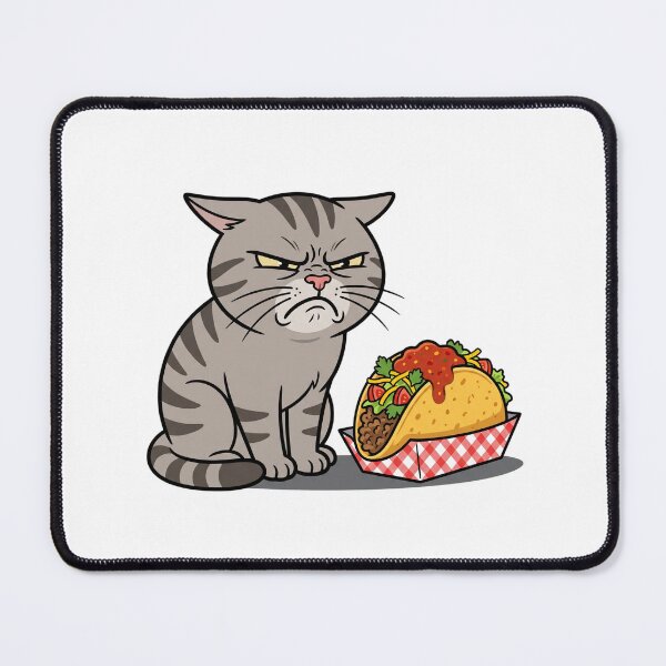 Item preview, Grumpy Cat No Cilantro Meme - Funny Tabby Cat Staring at Taco Art designed and sold by PictoVibe.